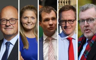 From left: Scottish Tory MPs John Cooper, Harriet Cross, Andrew Bowie, John Lamont, and David Mundell