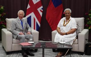 King Charles with Samoa's Prime Minister Fiame Naomi Mata'afa