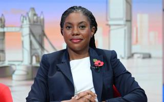 Kemi Badenoch pictured on the set of the BBC's Sunday with Laura Kuenssberg programme