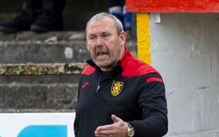 COATBRIDGE, SCOTLAND - MAY 20: Albion Rovers' manager Sandy Clark during the Scottish League two play-off final second leg between Albion Rovers and Spartans at Cliftonhill Stadium, on May 20, 2023, in Coatbridge, Scotland. (Photo by Sammy Turner / SNS