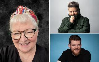 Comedians Susie McCabe (top right) and Liam Farrelly (bottom right) have paid tribute to Janey Godley