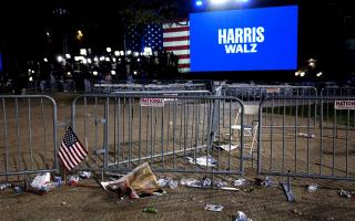 The campus of Howard University after the conclusion of an election night campaign watch party for Kamala Harris