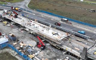 The new viaduct at the Kincardine Bridge nearing completion