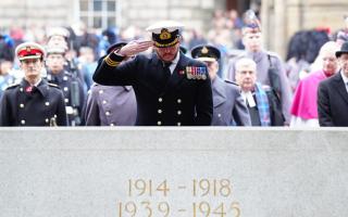 The Remembrance Sunday ceremony at the Stone of Remembrance outside the City Chambers in Edinburgh