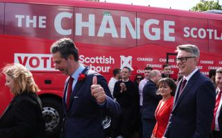 Scottish Labour MP Torcuil Crichton gives the thumbs up at a photocall after the July General Election