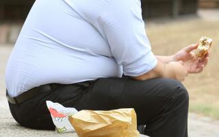 A man eating fast food