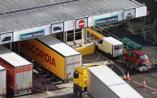 File of UK-EU border at Dover - EMBARGOED TO 0001 MONDAY MAY 20 Lorries queue for the frontier control area at the Port of Dover in Kent. The Government has no clear timetable to fully implement its post-Brexit border controls with the EU, the National