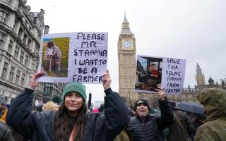 Farmers protested in Westminster over Labour's plans to impose fresh taxes on family farms