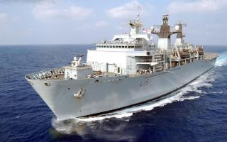 Photo issued by the Ministry of Defence of HMS Bulwark at sea