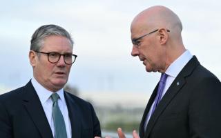 Prime Minister Keir Starmer (left) speaks with First Minister John Swinney