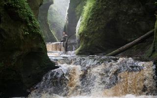 Filming for King Arthur: Legend of the Sword took place at The Devil’s Pulpit at Finnich Glen