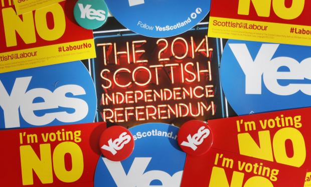 The National: Campaign material ahead of the Scottish independence referendum. Photo: Danny Lawson/PA Wire.